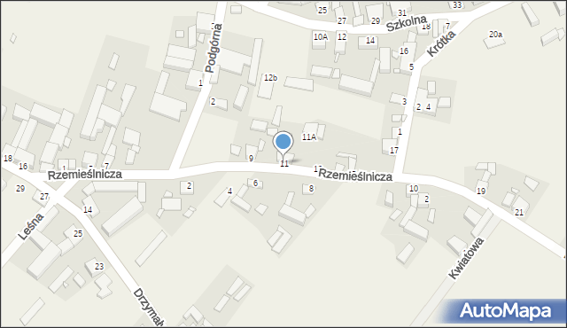 Gradowice, Rzemieślnicza, 11, mapa Gradowice