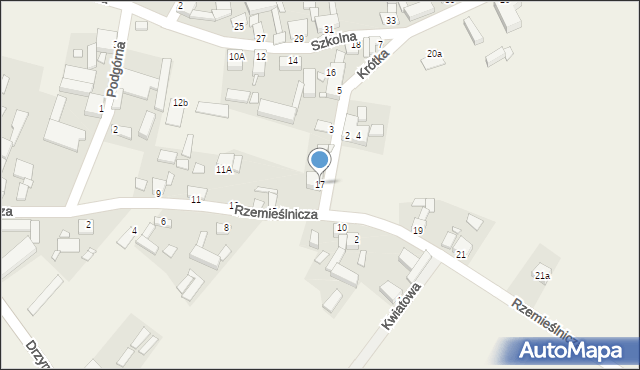 Gradowice, Rzemieślnicza, 17, mapa Gradowice