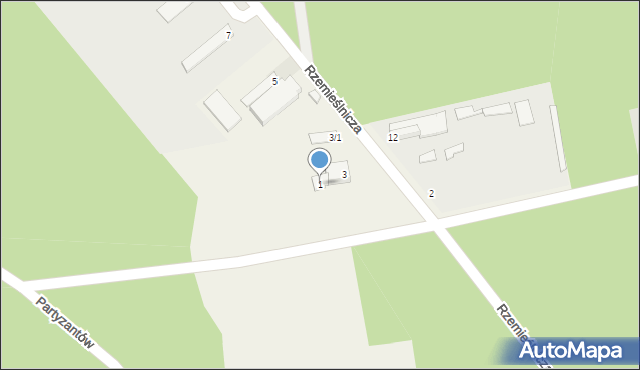 Gródek, Rzemieślnicza, 1, mapa Gródek