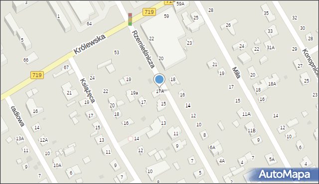 Grodzisk Mazowiecki, Rzemieślnicza, 17A, mapa Grodzisk Mazowiecki