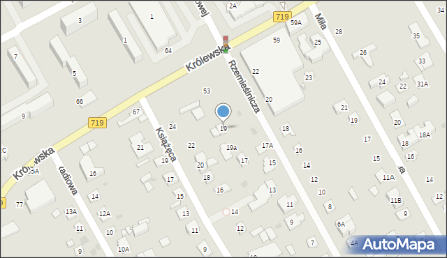 Grodzisk Mazowiecki, Rzemieślnicza, 19, mapa Grodzisk Mazowiecki