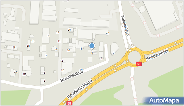 Grudziądz, Rzemieślnicza, 6, mapa Grudziądza