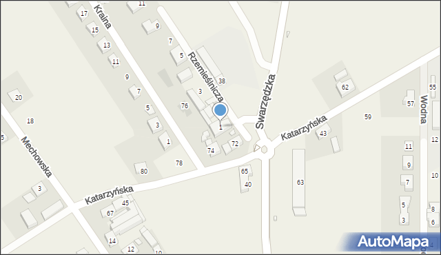 Gruszczyn, Rzemieślnicza, 1, mapa Gruszczyn
