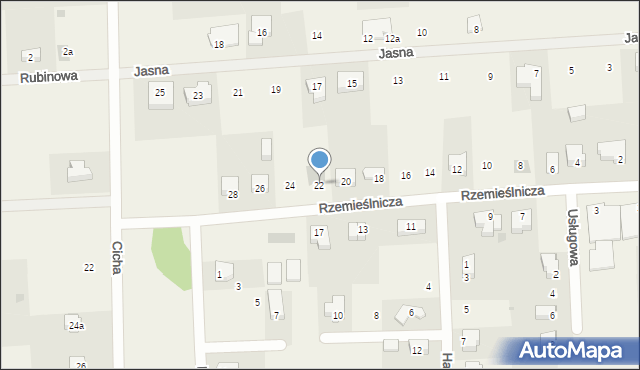 Grzybowo, Rzemieślnicza, 22, mapa Grzybowo