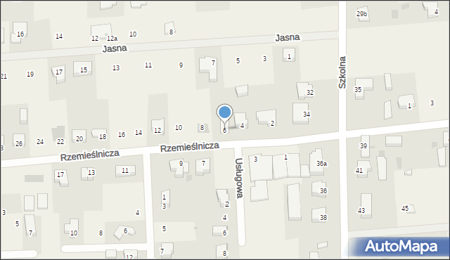 Grzybowo, Rzemieślnicza, 6, mapa Grzybowo