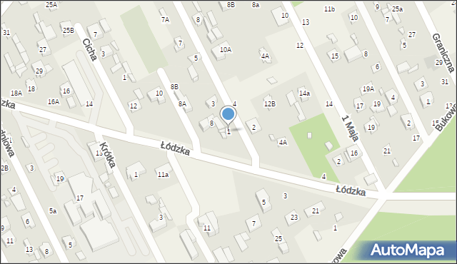 Justynów, Rzemieślnicza, 1, mapa Justynów