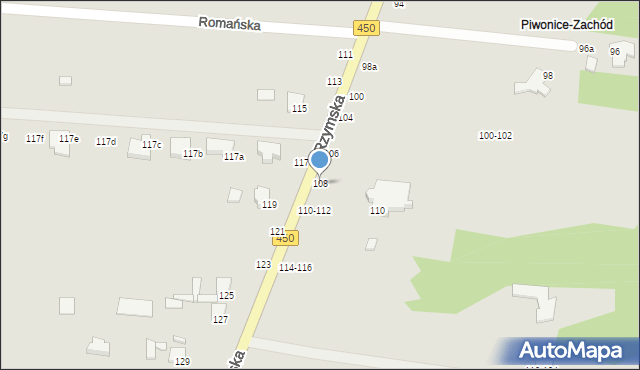 Kalisz, Rzymska, 108, mapa Kalisza