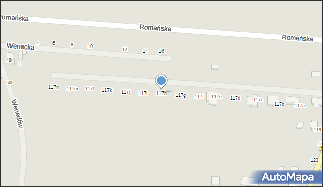 Kalisz, Rzymska, 117h, mapa Kalisza