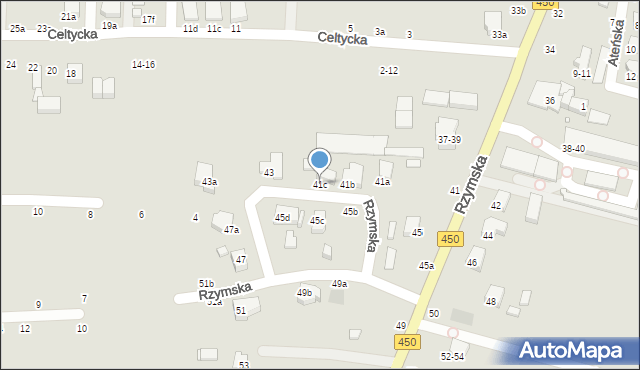 Kalisz, Rzymska, 41c, mapa Kalisza