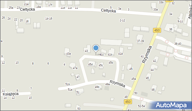 Kalisz, Rzymska, 41d, mapa Kalisza