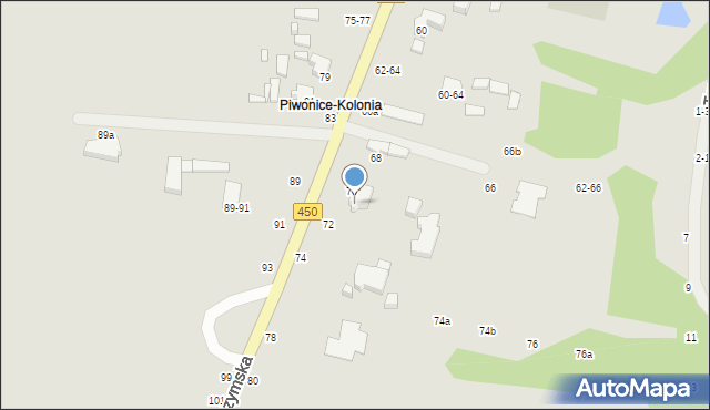Kalisz, Rzymska, 70-72, mapa Kalisza