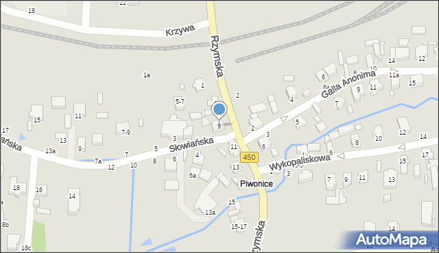 Kalisz, Rzymska, 9a, mapa Kalisza