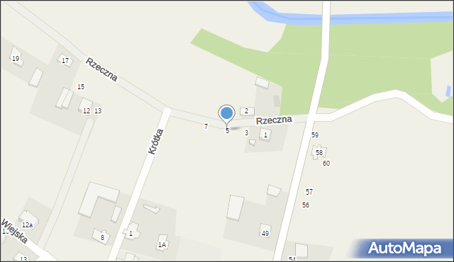 Kargoszyn, Rzeczna, 5, mapa Kargoszyn