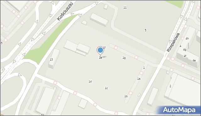 Katowice, Rzepakowa, 1e, mapa Katowic