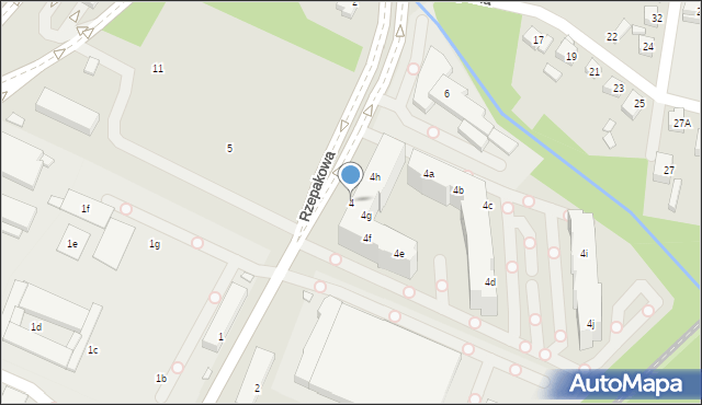 Katowice, Rzepakowa, 4, mapa Katowic