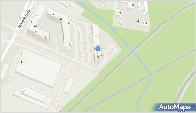 Katowice, Rzepakowa, 4j, mapa Katowic