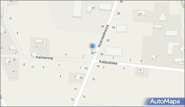Kawle Górne, Rzemieślnicza, 83, mapa Kawle Górne