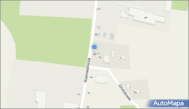 Kawle Górne, Rzemieślnicza, 96, mapa Kawle Górne