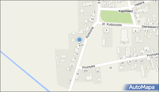 Kazimierz, Rzeczna, 5, mapa Kazimierz