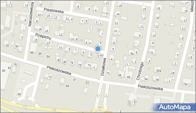 Kielce, Rzepichy, 1, mapa Kielc