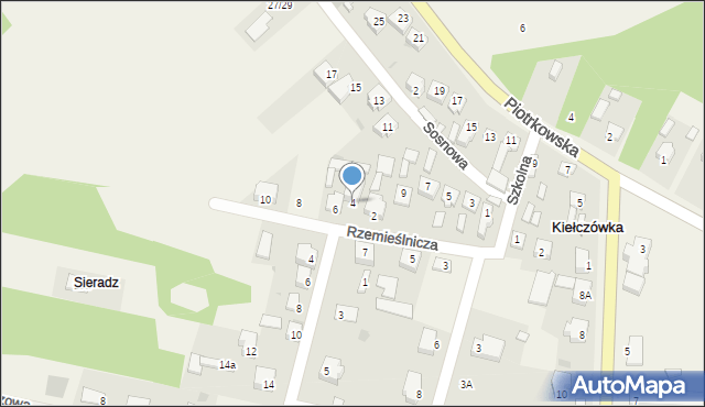 Kiełczówka, Rzemieślnicza, 4, mapa Kiełczówka