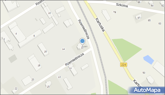 Kiełpino, Rzemieślnicza, 12, mapa Kiełpino