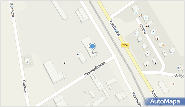 Kiełpino, Rzemieślnicza, 9, mapa Kiełpino