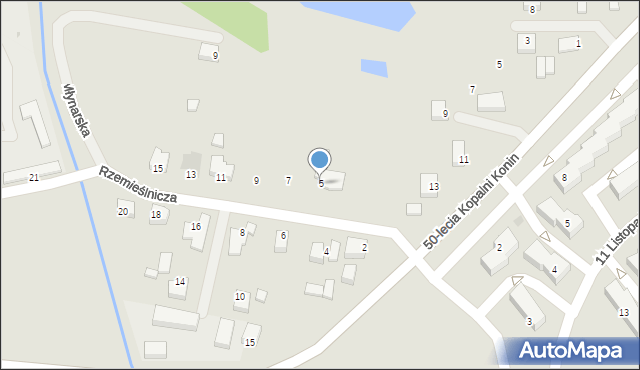 Kleczew, Rzemieślnicza, 5, mapa Kleczew