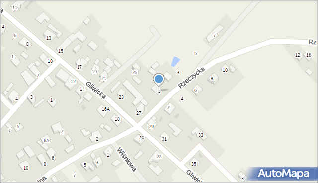 Kleszczów, Rzeczycka, 1, mapa Kleszczów