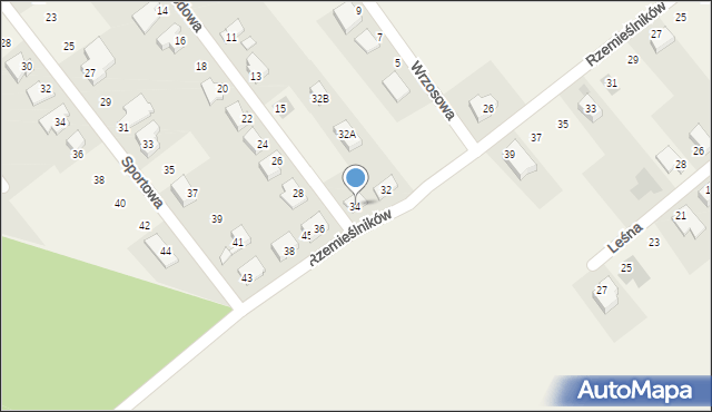 Kleszczów, Rzemieślników, 34, mapa Kleszczów