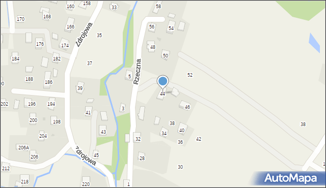 Klimkówka, Rzeczna, 44, mapa Klimkówka
