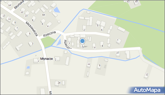 Kłyżów, Rzeczna, 3, mapa Kłyżów