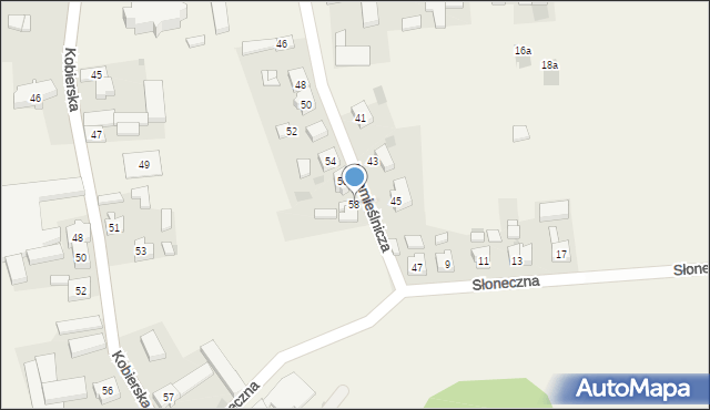 Kobierno, Rzemieślnicza, 58, mapa Kobierno