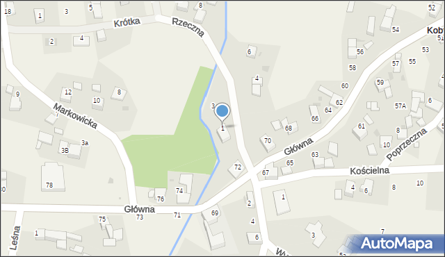 Kobyla, Rzeczna, 1, mapa Kobyla