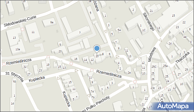 Kościerzyna, Rzemieślnicza, 10, mapa Kościerzyna