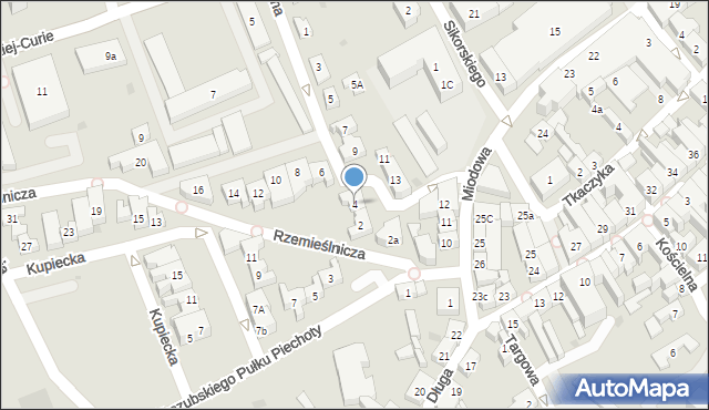 Kościerzyna, Rzemieślnicza, 4, mapa Kościerzyna