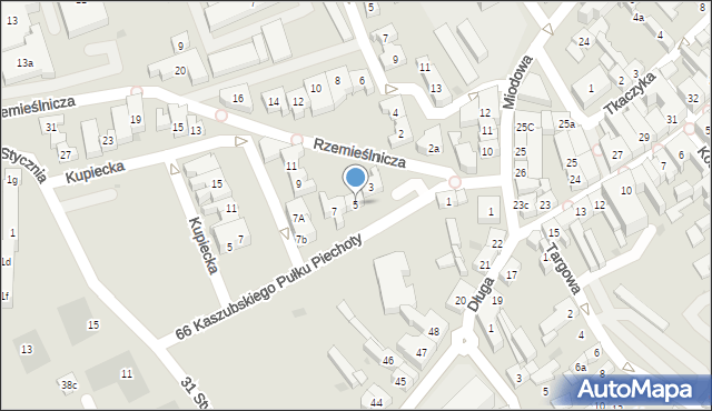 Kościerzyna, Rzemieślnicza, 5, mapa Kościerzyna