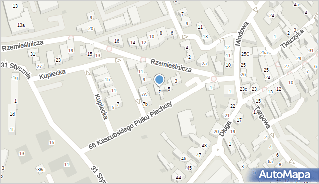 Kościerzyna, Rzemieślnicza, 7, mapa Kościerzyna