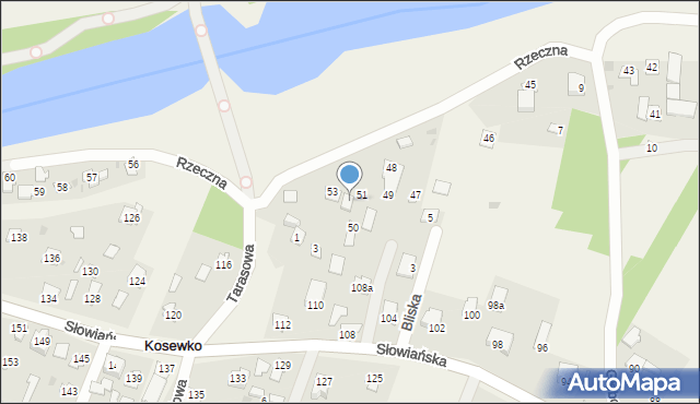 Kosewko, Rzeczna, 52, mapa Kosewko