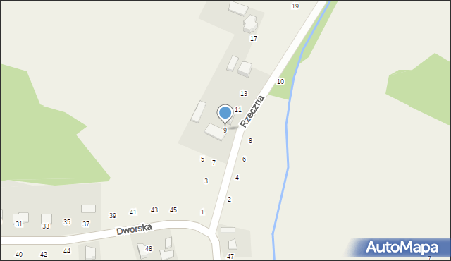 Kostkowice, Rzeczna, 9, mapa Kostkowice