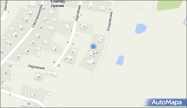 Kownaty Żędowe, Rzepakowa, 8, mapa Kownaty Żędowe