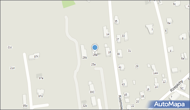 Kraków, Rzepichy, 26a, mapa Krakowa