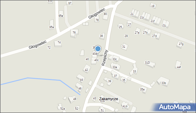 Kraków, Rzepichy, 40b, mapa Krakowa