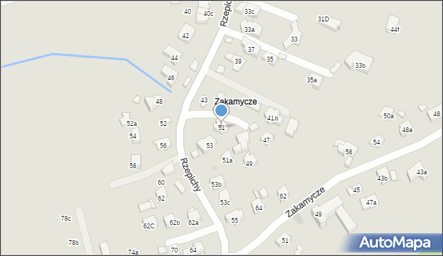 Kraków, Rzepichy, 51, mapa Krakowa