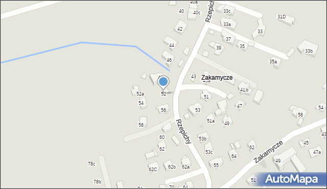 Kraków, Rzepichy, 52, mapa Krakowa