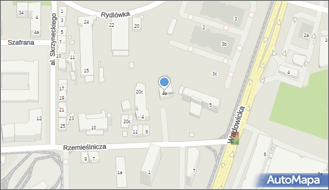 Kraków, Rzemieślnicza, 4a, mapa Krakowa