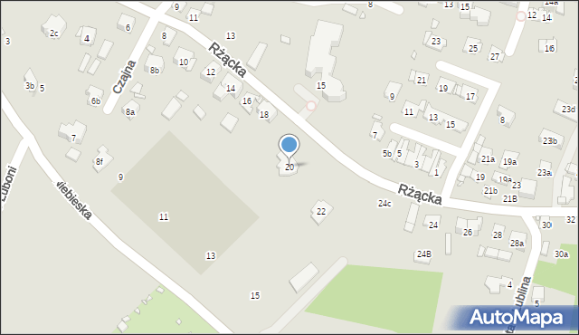 Kraków, Rżącka, 20, mapa Krakowa