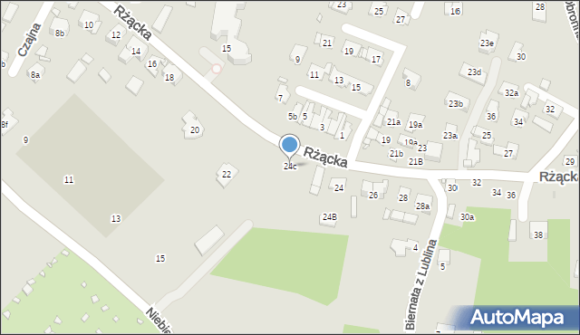 Kraków, Rżącka, 24c, mapa Krakowa