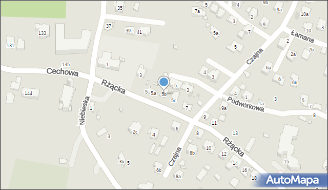 Kraków, Rżącka, 5b, mapa Krakowa