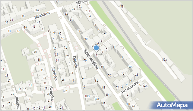 Kraków, Rzeszowska, 1, mapa Krakowa